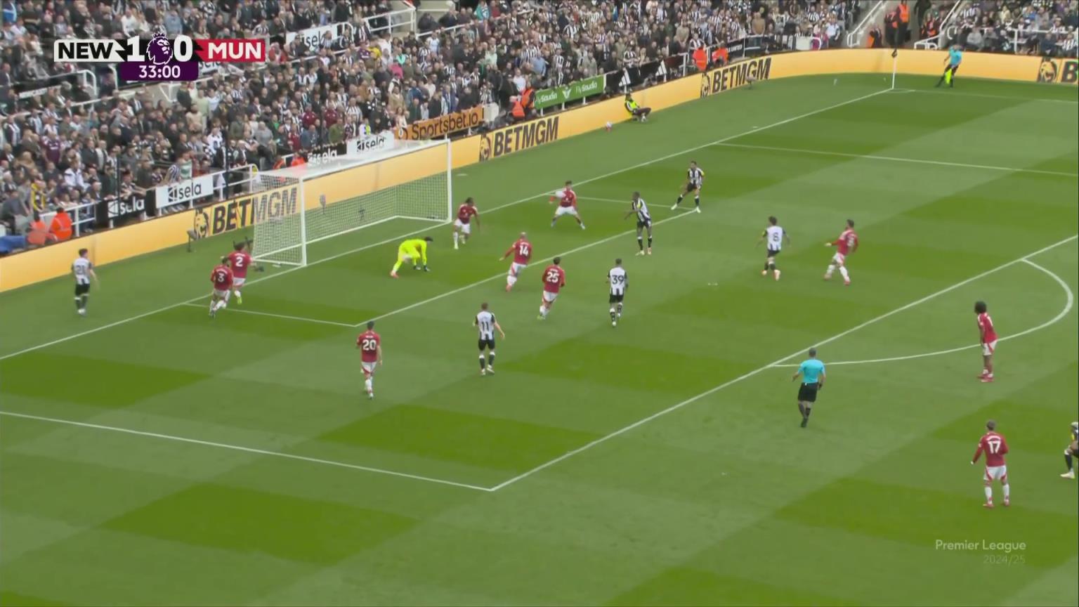 巴因德爾立功！撲出了伊薩克幾乎可以說是必進的球